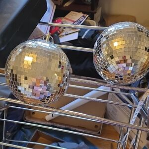 Silver Disco Ball Ornaments